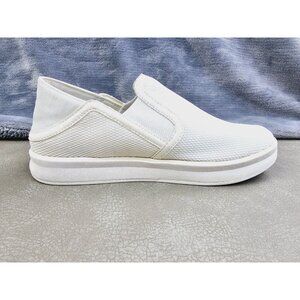 Olukai Size 7.5 Women's Ki'Hele White Slip On Logo Non Marking Fashion Sneakers